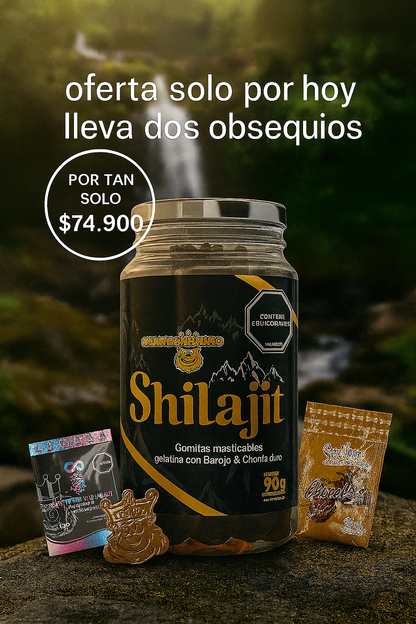 Shilajit en Gomas ¡Aumenta tu Vitalidad, Registro Invima - Solo por hoy Lleva dos Obsequios!