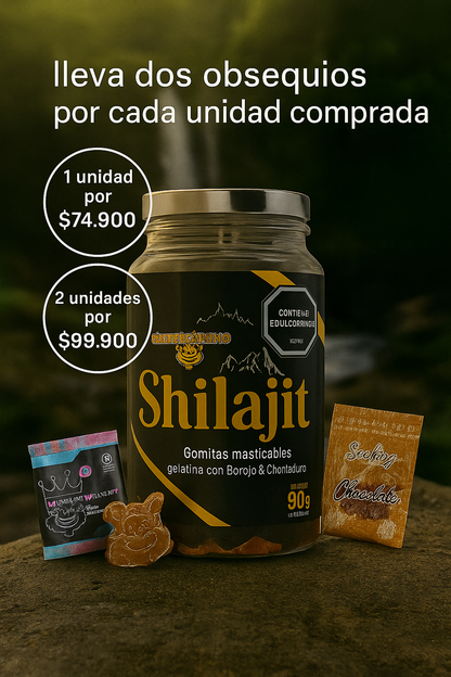 Shilajit en Gomas ¡Aumenta tu Vitalidad, Registro Invima - Solo por hoy Lleva dos Obsequios!