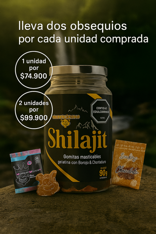Shilajit en Gomas ¡Aumenta tu Vitalidad, Registro Invima - Solo por hoy Lleva dos Obsequios!
