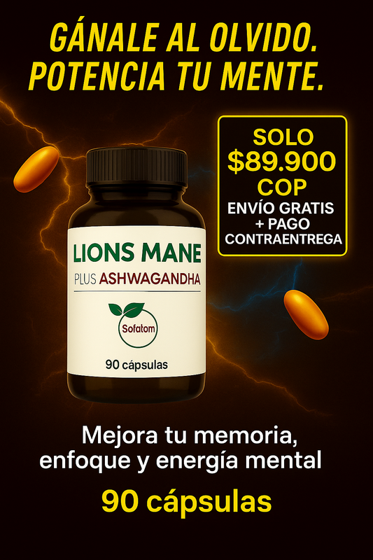 Melena de León 90 Cápsulas para tu Mente, Energía, Enfoque y Memoria + Obsequio (R.Invima)