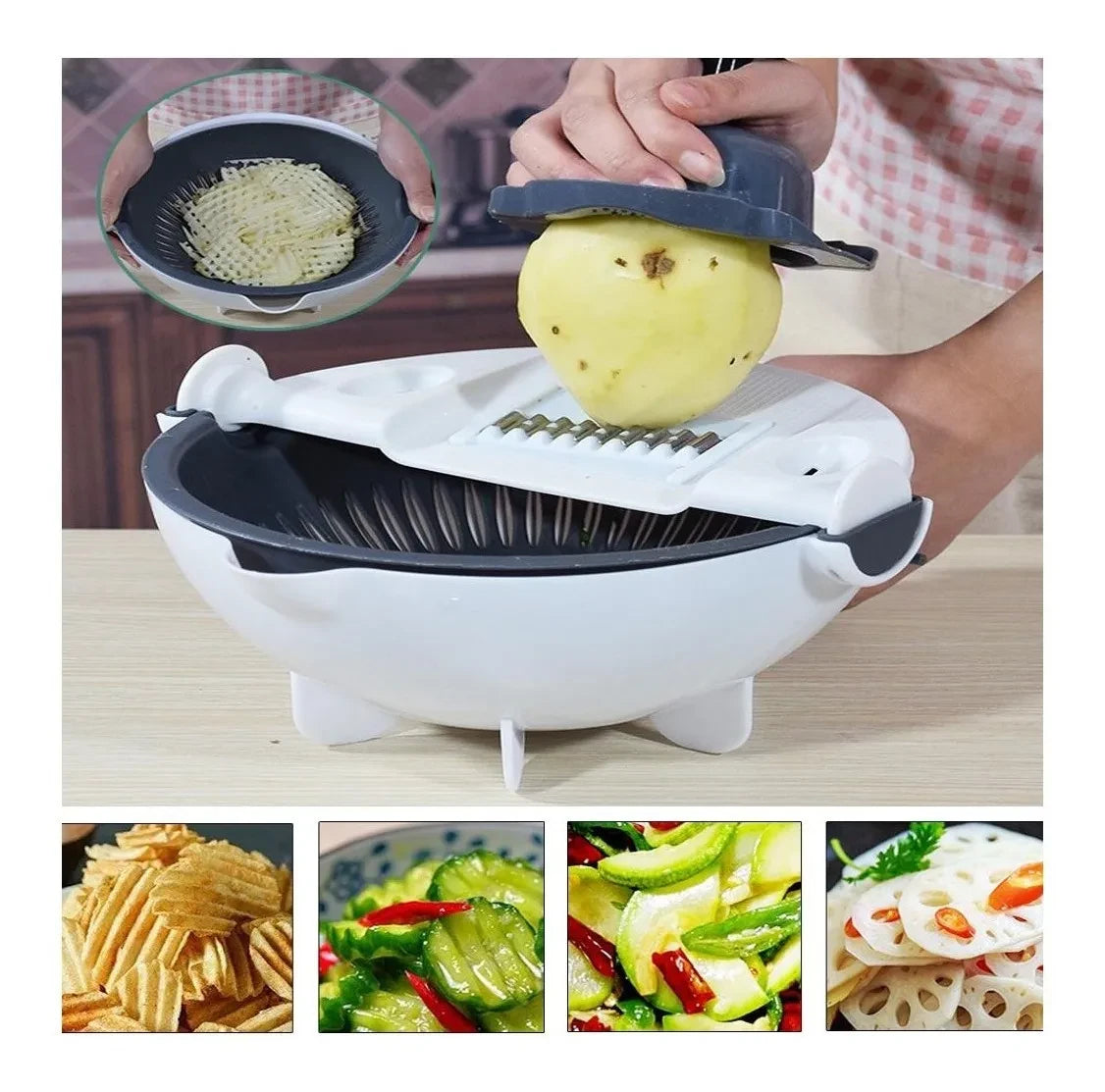 Pica todo - Cortador de Frutas y Verduras Multifunción 9 en 1